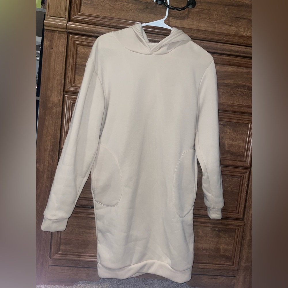 Knock off Lululemon, WOMENS CASUAL HOODED SWEATSHIRT DRESS, SIZE SMALL